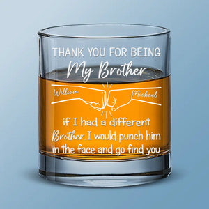 Merci d'être mon frère - Verre à whisky personnalisé pour la famille - Cadeau pour les membres de la famille