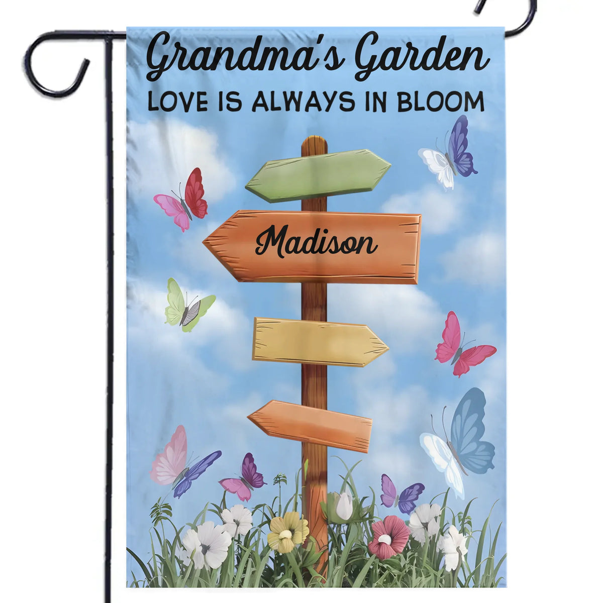 Le cœur d'une grand-mère est un patchwork d'amour - Drapeau personnalisé pour la famille - Fête des Mères, cadeau pour maman, grand-mère