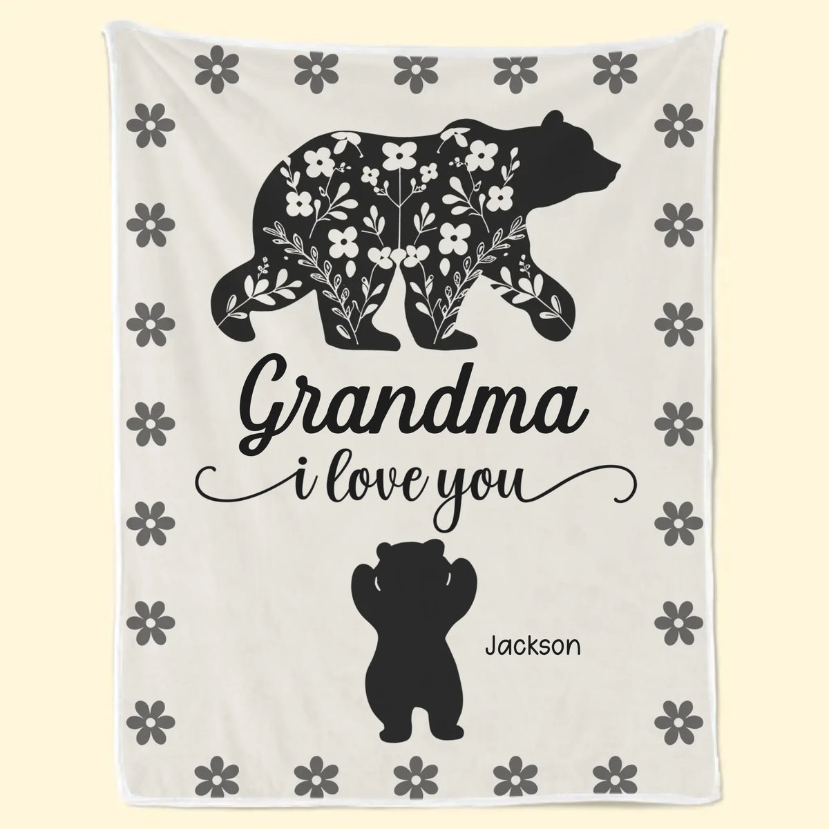 Grand-mère remplit nos cœurs d'amour - Couverture familiale personnalisée - Cadeau pour maman et grand-mère