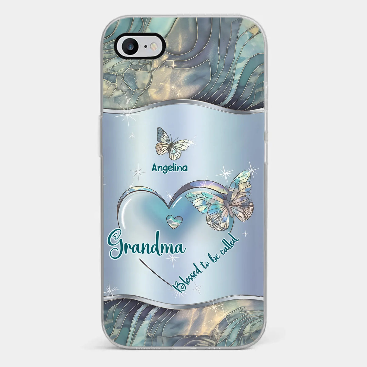 Heureux d'être appelé grand-mère - Coque de téléphone transparente personnalisée pour famille - Cadeau pour maman et grand-mère