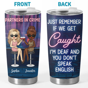 Partenaires de crime et cocktails - Verre personnalisé pour meilleure amie - Cadeau pour meilleures amies, meilleures amies, sœurs