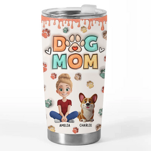 Fière maman à fourrure, amour éternel - Gobelet personnalisé avec effet gonflable 3D pour chien et chat - Cadeau pour propriétaires et amoureux des animaux