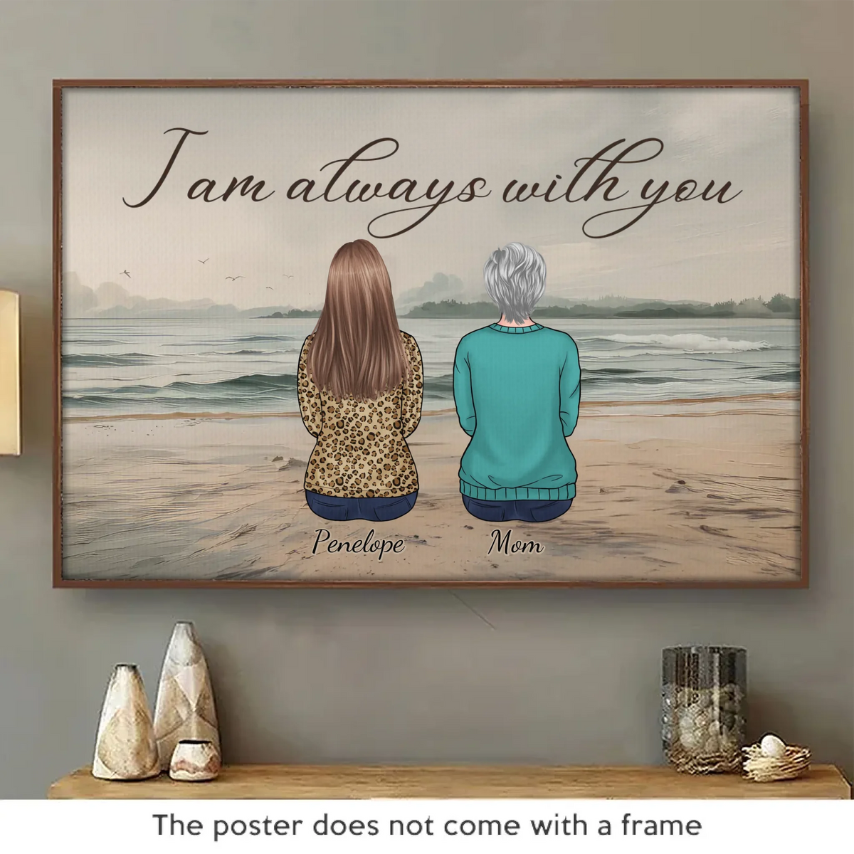 Le lien que nous partageons est mon plus beau cadeau - Affiche horizontale personnalisée commémorative - Cadeau de condoléances pour les membres de la famille