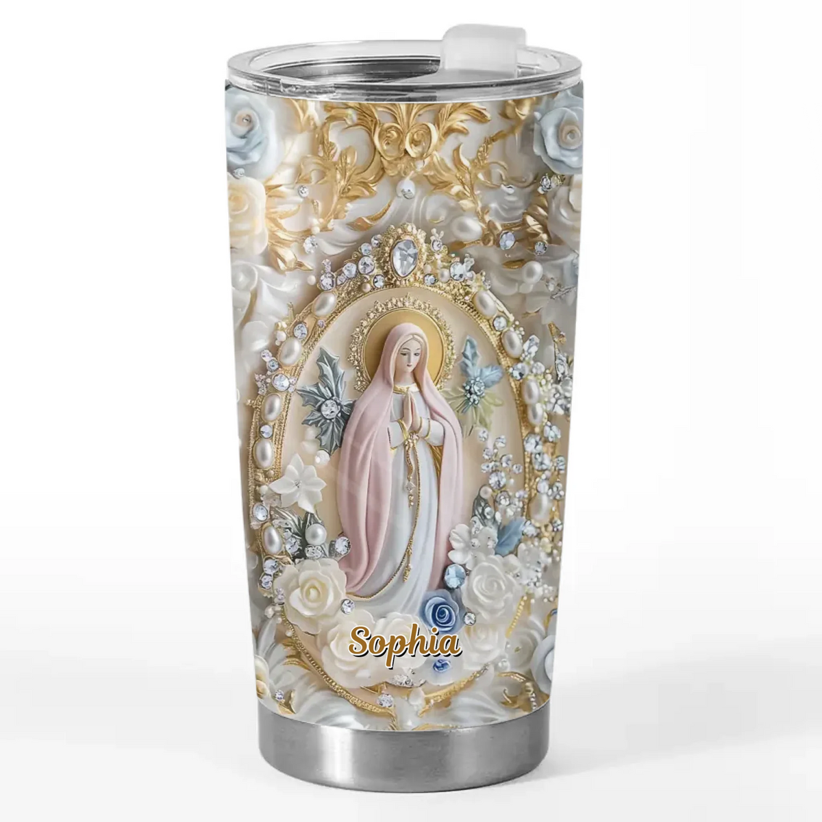 Mon cœur trouve la paix - Gobelet personnalisé avec effet gonflable 3D imprimé pour la famille - Cadeau pour vous-même, vos meilleurs amis, vos frères et sœurs, les membres de votre famille