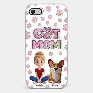 La maison est là où se trouvent les pattes - Coque de téléphone transparente personnalisée avec effet gonflé en 3D pour chien et chat - Cadeau pour les propriétaires d'animaux et les amoureux des animaux