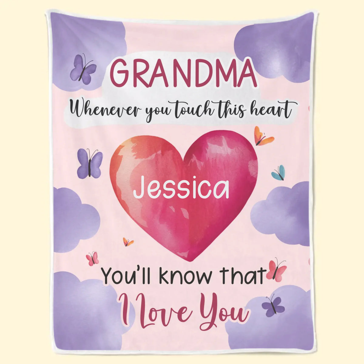 Le cœur de grand-mère bat dans le mien pour toujours - Couverture personnalisée pour la famille - Cadeau pour maman, grand-mère