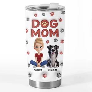 Mon chien est mon cœur avec de la fourrure - Gobelet personnalisé avec effet gonflable 3D imprimé pour chien - Cadeau pour les propriétaires d'animaux et les amoureux des animaux