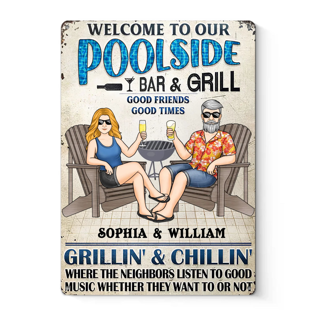Une façon amusante de personnaliser votre maison - Plaque en métal personnalisée pour couple - Cadeau pour vous-même, votre mari, votre femme, vos meilleurs amis ou votre famille
