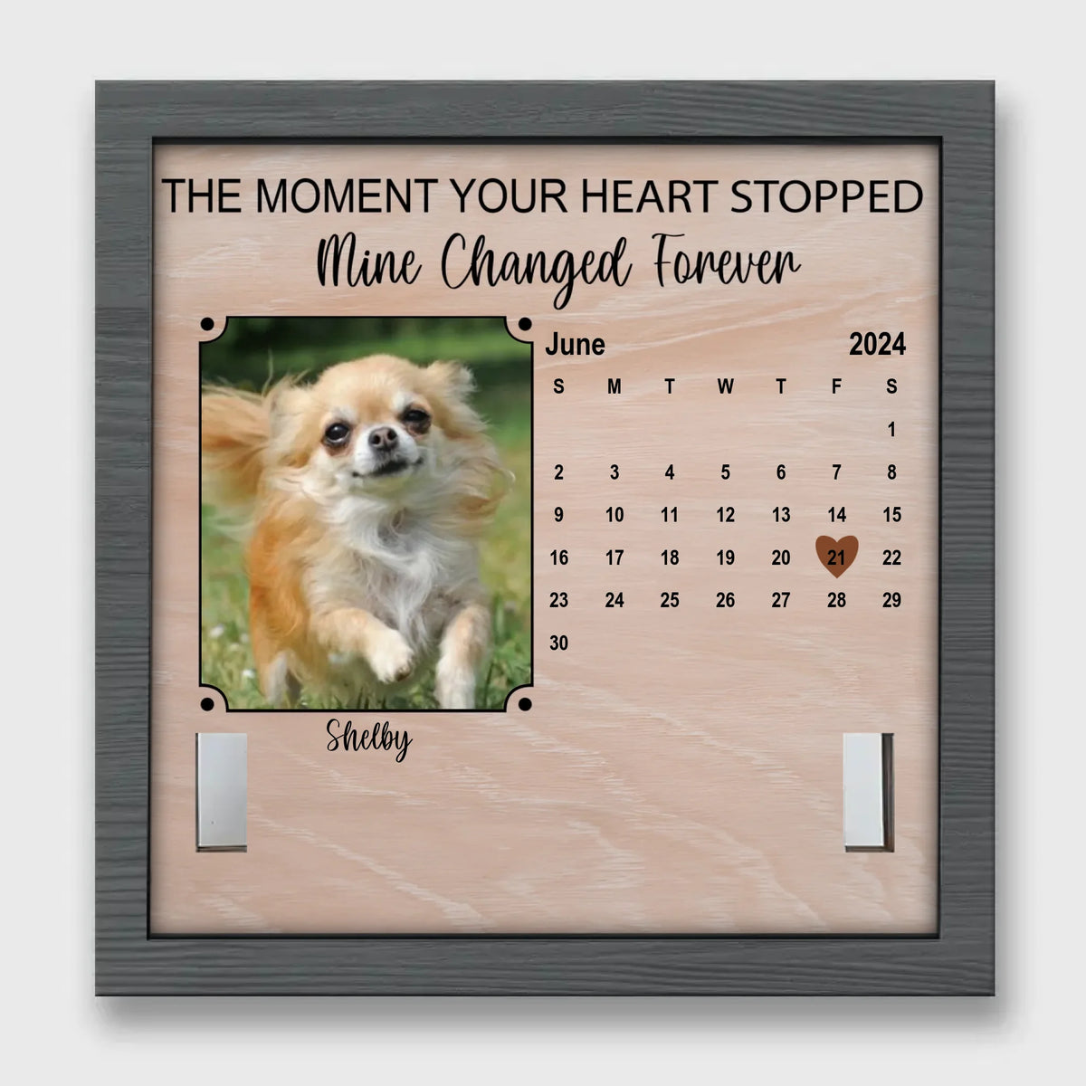 Photo personnalisée « Un morceau de mon cœur est avec toi » - Plaque commémorative personnalisée pour perte d'animal de compagnie, cadre pour collier - Cadeau de condoléances pour les propriétaires d'animaux et les amoureux des animaux