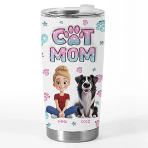Les animaux de compagnie sont comme des membres de la famille et leur amour est un trésor intemporel - Gobelet personnalisé avec effet gonflable 3D pour chien et chat - Cadeau pour les propriétaires d'animaux et les amoureux des animaux