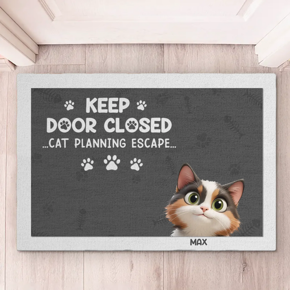 Chats en réunion secrète - Tapis décoratif personnalisé pour la maison - Cadeau de pendaison de crémaillère pour les propriétaires et les amoureux des animaux