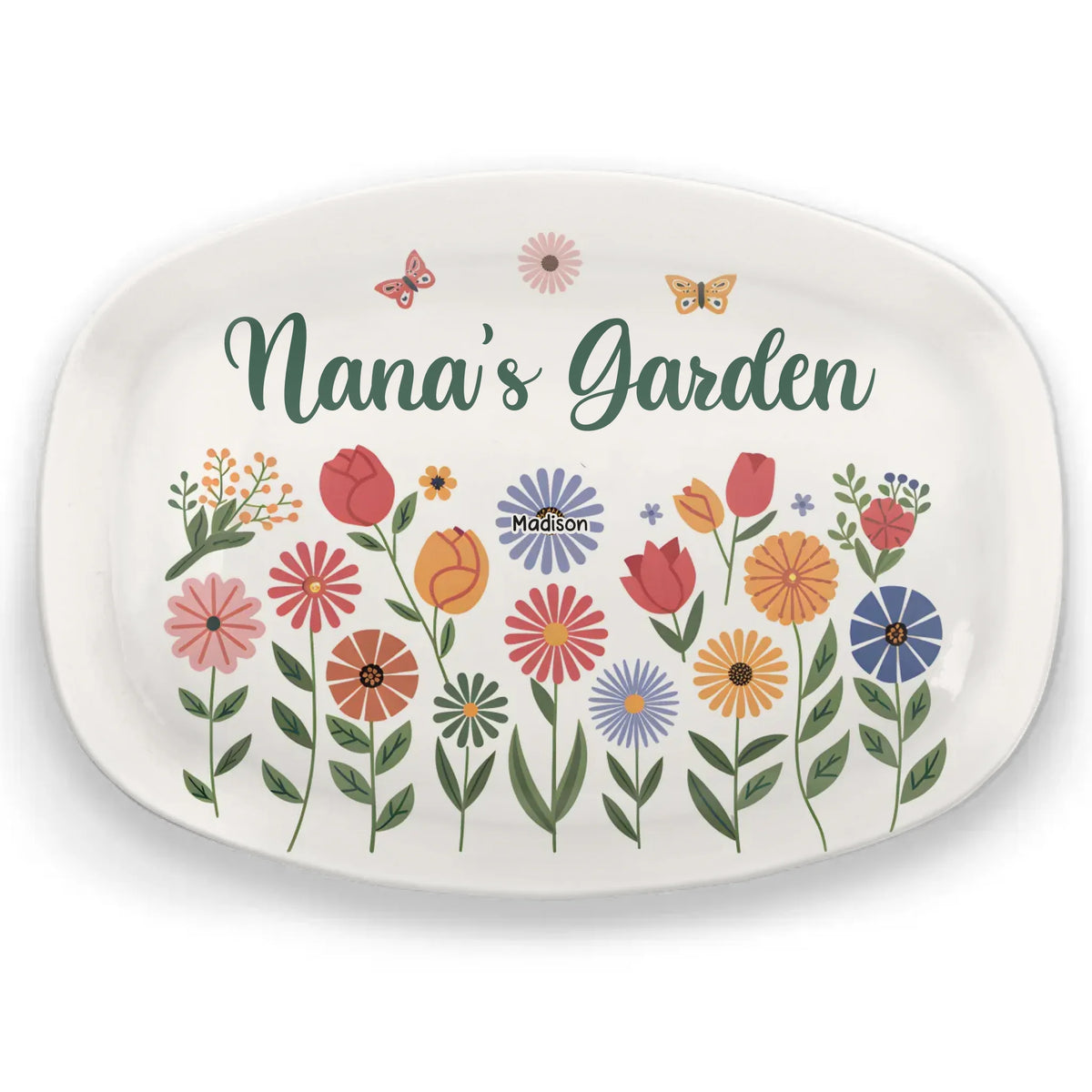L'amour de grand-mère est un rayon de soleil pour les petites fleurs - Plateau personnalisé familial - Cadeau pour maman, grand-mère