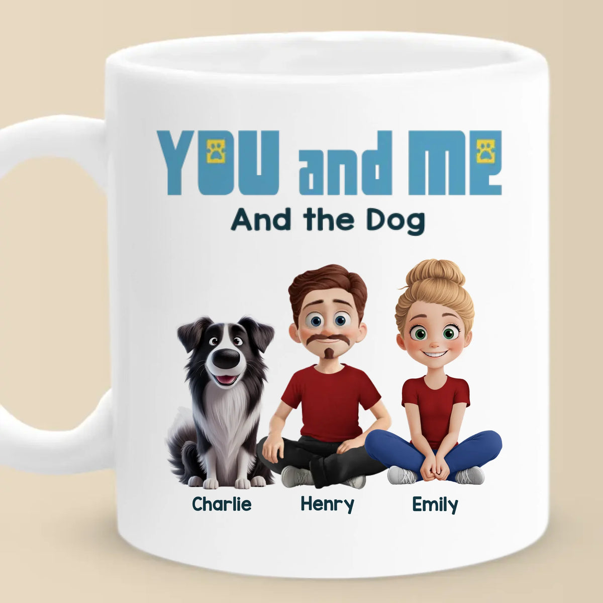 Laissez-moi vous présenter ma charmante famille - Tasse personnalisée pour chien et chat - Cadeau pour les propriétaires et les amoureux des animaux