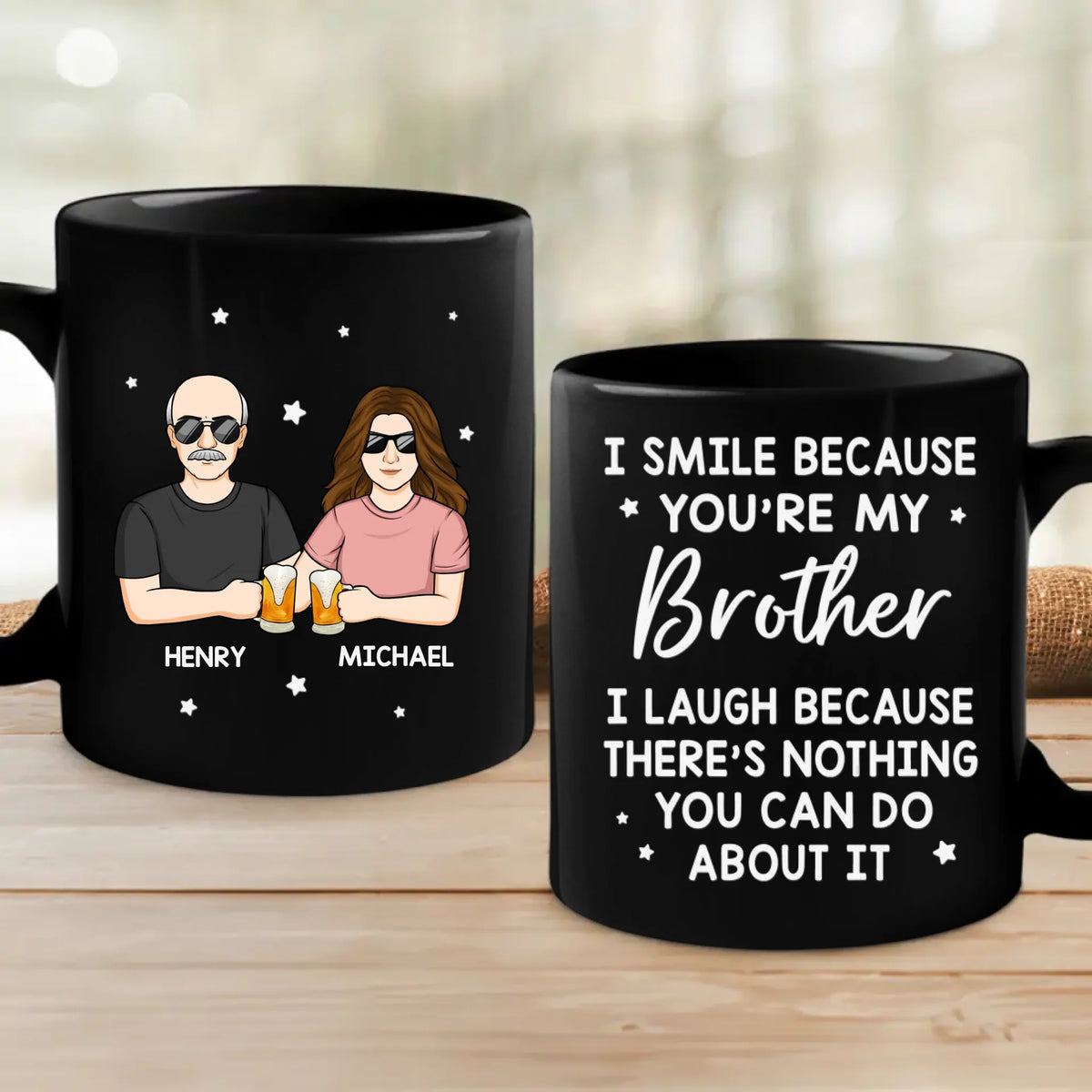 La famille est notre plus grande bénédiction - Mug noir personnalisé pour la famille - Cadeau pour les membres de la famille
