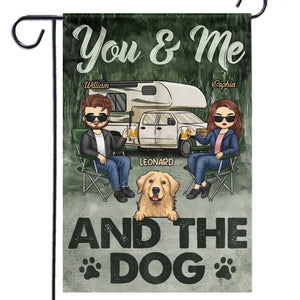 Amour, Pattes et Nuits de Feu de Camp - Drapeau Personnalisé pour Chien - Cadeau pour Mari, Femme, Propriétaires d'Animaux, Amoureux des Animaux