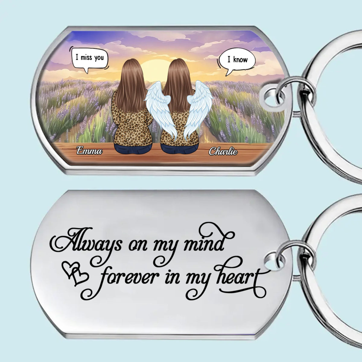Toujours dans mon esprit, pour toujours dans mon cœur - Porte-clés personnalisé commémoratif - Cadeau de condoléances pour les membres de la famille