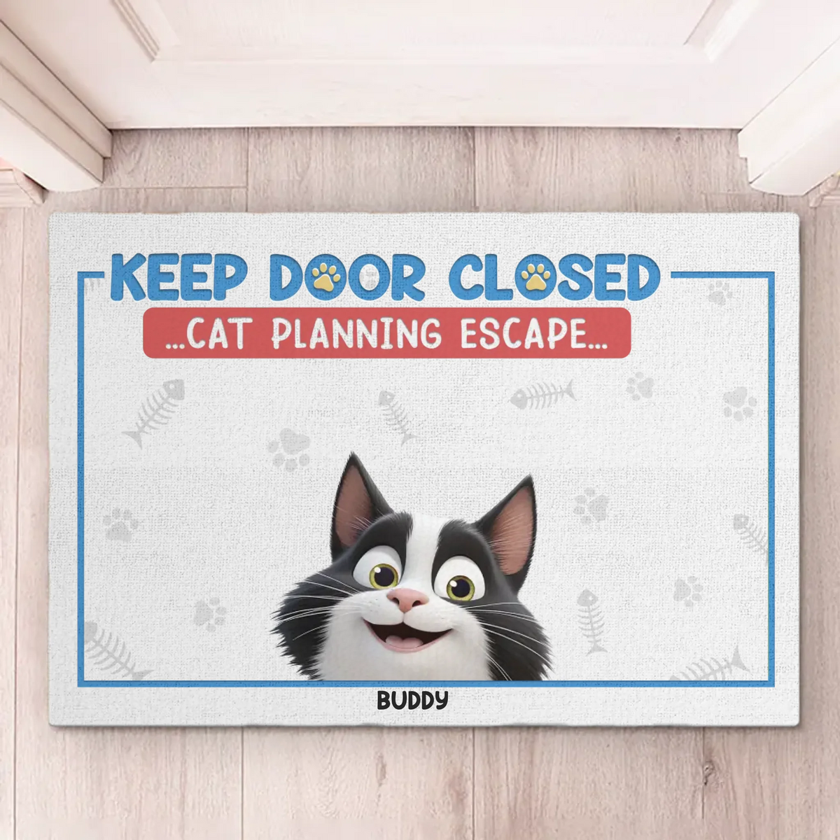 Keep Door Closed, Cat Thinks It’s A Secret Mission		 - Cat Personalized Custom Home Decor Decorative Mat - House Warming Gift For Pet Owners, Pet Lovers