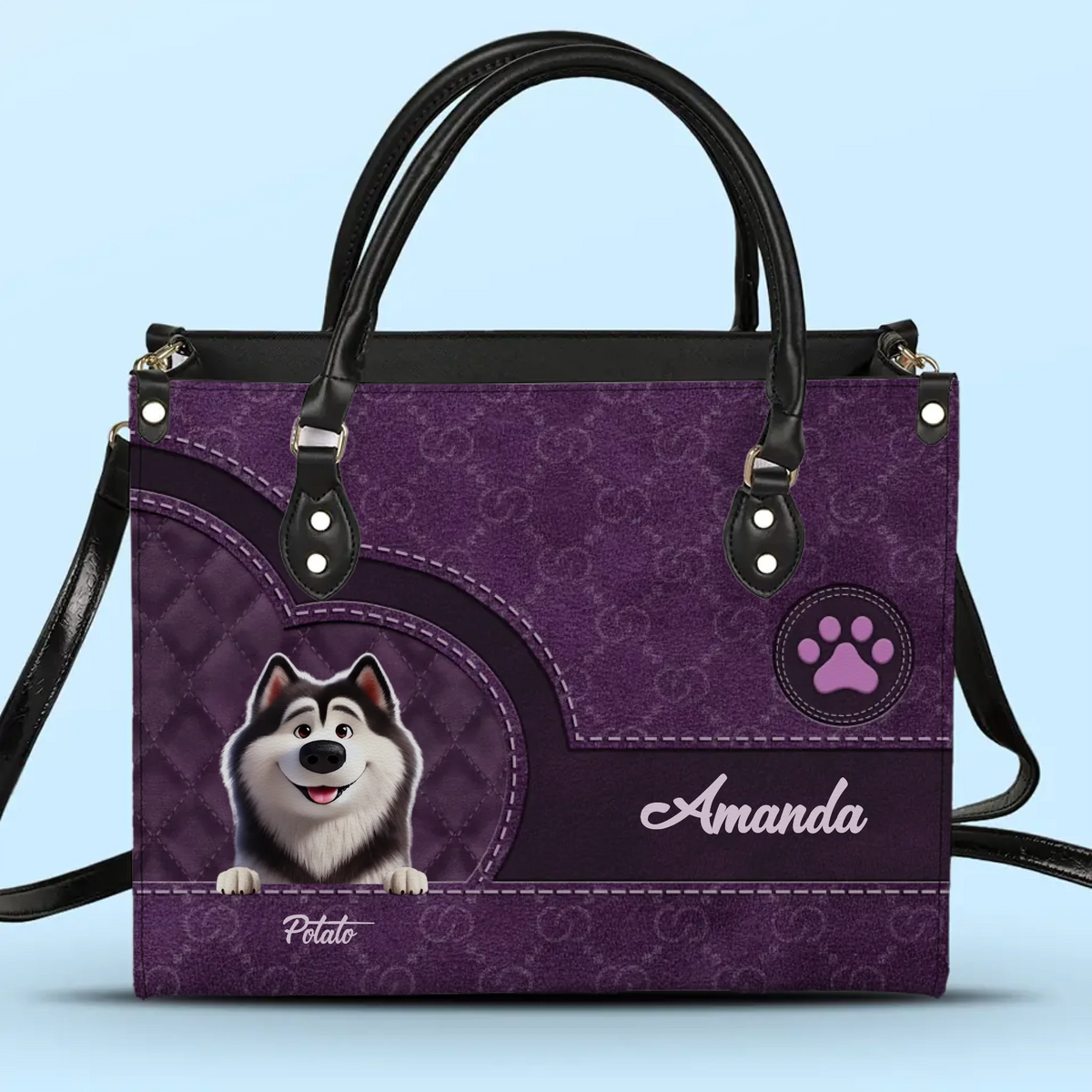 Ce sont peut-être des animaux de compagnie, mais ils possèdent nos cœurs - Sac à main en cuir personnalisé pour chien - Cadeau pour les propriétaires d'animaux et les amoureux des animaux