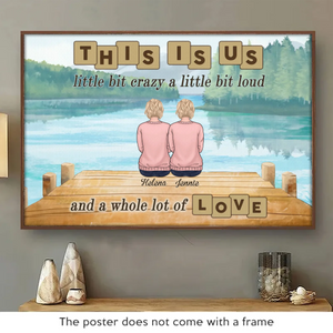 Ma famille me fait sentir aimée - Affiche horizontale personnalisée pour la famille - Cadeau pour les membres de la famille
