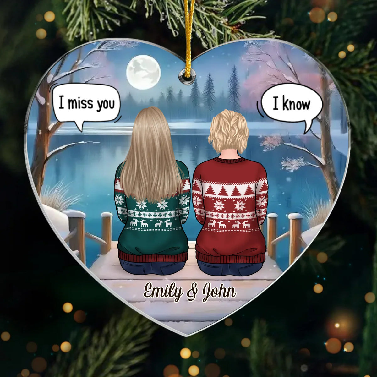 Votre présence nous manque, votre souvenir est précieux - Ornement commémoratif personnalisé - Forme personnalisée en acrylique - Cadeau de condoléances, cadeau de Noël pour les membres de la famille