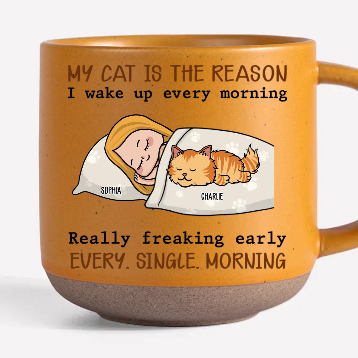 Mes animaux de compagnie sont la raison pour laquelle je me réveille chaque matin - Tasse en céramique imprimée personnalisée pour chien et chat - Cadeau pour les propriétaires d'animaux et les amoureux des animaux