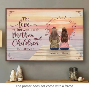 Un amour qui résiste à l'épreuve du temps - Affiche horizontale personnalisée pour la famille - Cadeau pour maman