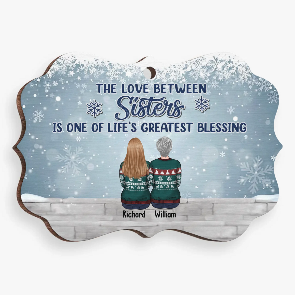 Noël est encore plus spécial quand on le passe avec ses frères et sœurs ! Décoration familiale personnalisée en bois et acrylique, forme Benelux. Cadeau de Noël pour les membres de la famille, les frères et sœurs.
