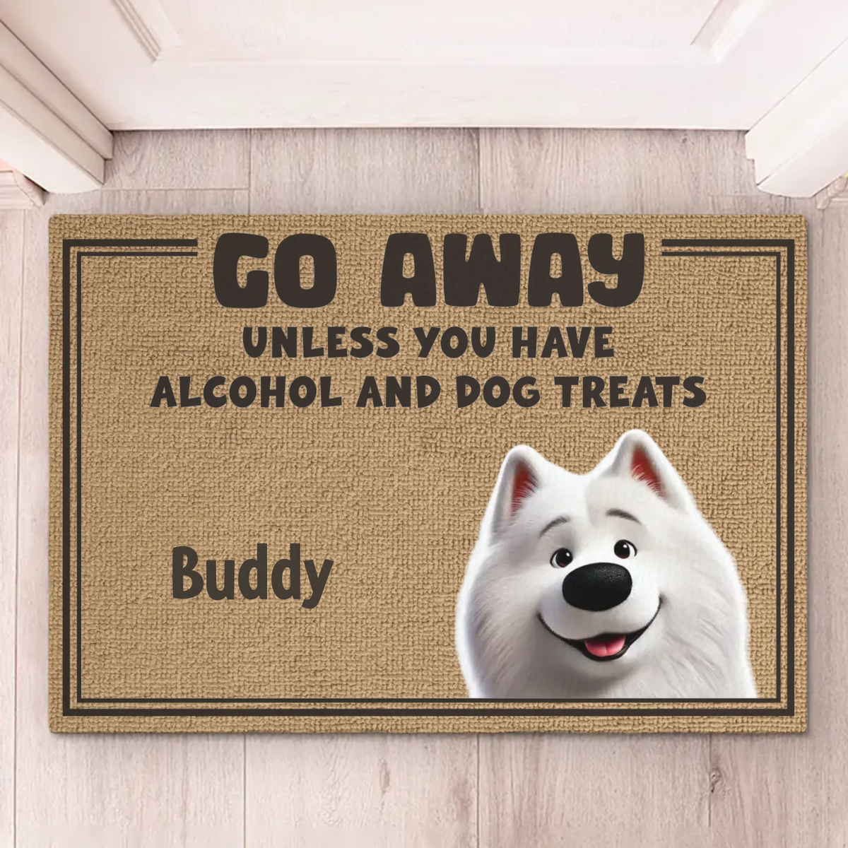 Boissons interdites, friandises interdites, entrée interdite - Tapis décoratif personnalisé pour chien et chat - Cadeau de pendaison de crémaillère pour propriétaires et amoureux des animaux