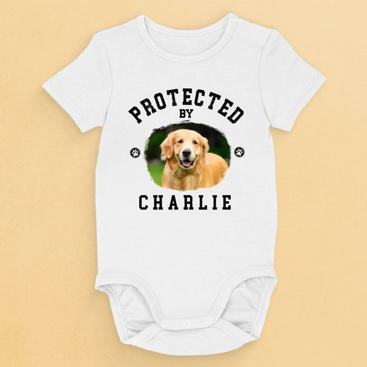 Body bébé personnalisé avec photo « Loyalty Has Four Paws » - Cadeau de naissance, pour propriétaires d'animaux et amoureux des animaux