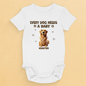 Un cadeau qui correspond à leur amour pour bébé et chien - Body bébé personnalisé chien - Cadeau de baby shower, cadeau pour propriétaires d'animaux, amoureux des animaux