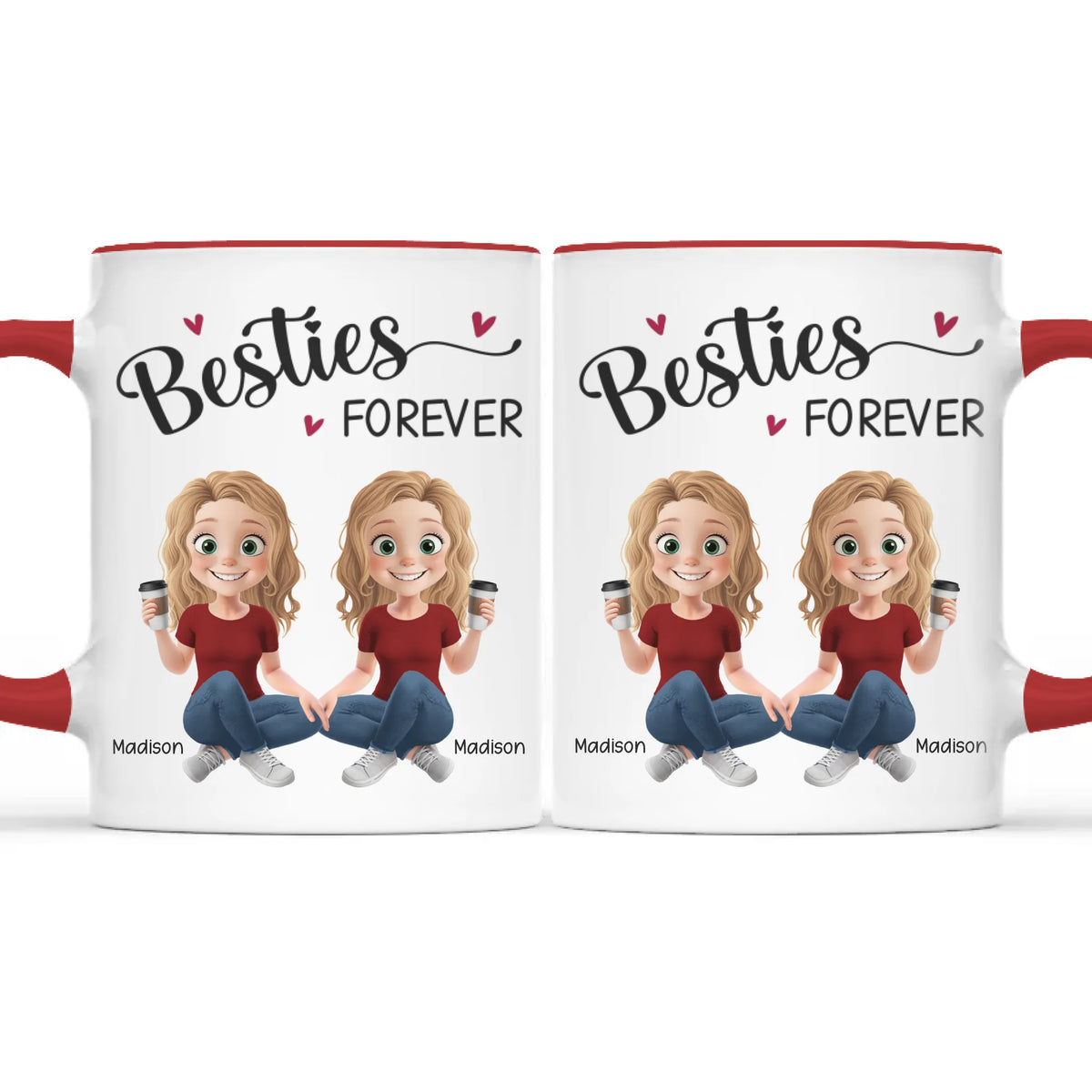 Fous ensemble, incassables pour toujours - Mug personnalisé avec accents - Cadeau pour meilleures amies, meilleures amies, sœurs