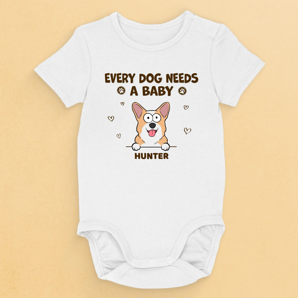 Une douce façon de célébrer votre bébé et votre compagnon à quatre pattes - Body bébé personnalisé chien - Cadeau de baby shower, cadeau pour les propriétaires d'animaux et les amoureux des animaux
