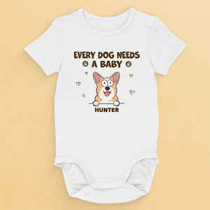 Une douce façon de célébrer votre bébé et votre compagnon à quatre pattes - Body bébé personnalisé chien - Cadeau de baby shower, cadeau pour les propriétaires d'animaux et les amoureux des animaux