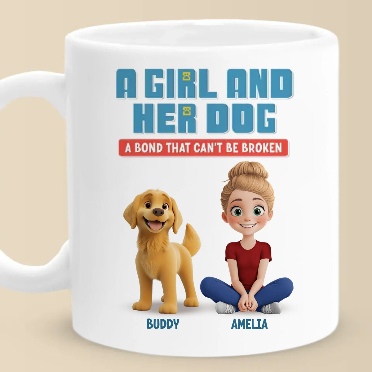 Je ne peux pas résister à lécher mon humain préféré - Tasse personnalisée pour chien - Cadeau pour les propriétaires d'animaux et les amoureux des animaux
