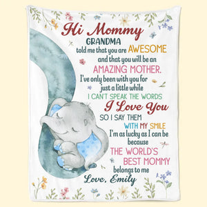 La meilleure maman du monde - Couverture personnalisée pour la famille - Cadeau de fête des mères, de baby shower, pour la première maman