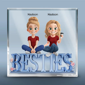 Chérissez chaque instant avec vos meilleurs amis - Plaque acrylique carrée personnalisée Bestie - Cadeau pour meilleures amies, meilleures amies, sœurs