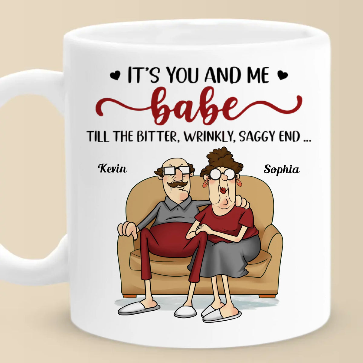 C'est toi et moi jusqu'au bout - Tasse personnalisée pour couple - Cadeau pour mari et femme, anniversaire