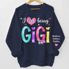 Cherished Moments with Grandkids - Family Personalized Custom Unisex Sweatshirt, Hoodie With Design On Sleeve - Mother's Day, Gift For Mom, Grandma