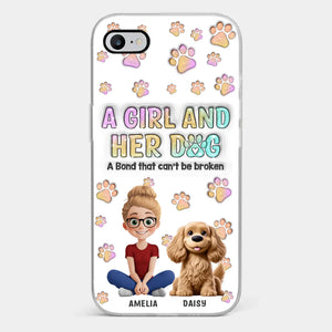 Pattes, amour et liens indestructibles - Coque de téléphone transparente personnalisée avec effet gonflable 3D pour chien - Cadeau pour propriétaires et amoureux des animaux