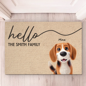 Notre douce maison - Tapis décoratif personnalisé pour chien et chat - Cadeau de pendaison de crémaillère pour propriétaires et amoureux des animaux