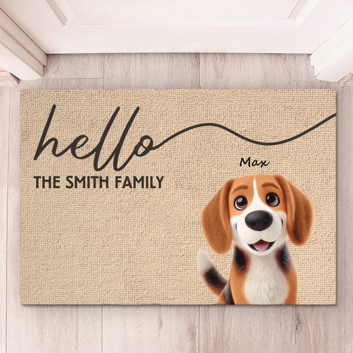 Notre douce maison - Tapis décoratif personnalisé pour chien et chat - Cadeau de pendaison de crémaillère pour propriétaires et amoureux des animaux