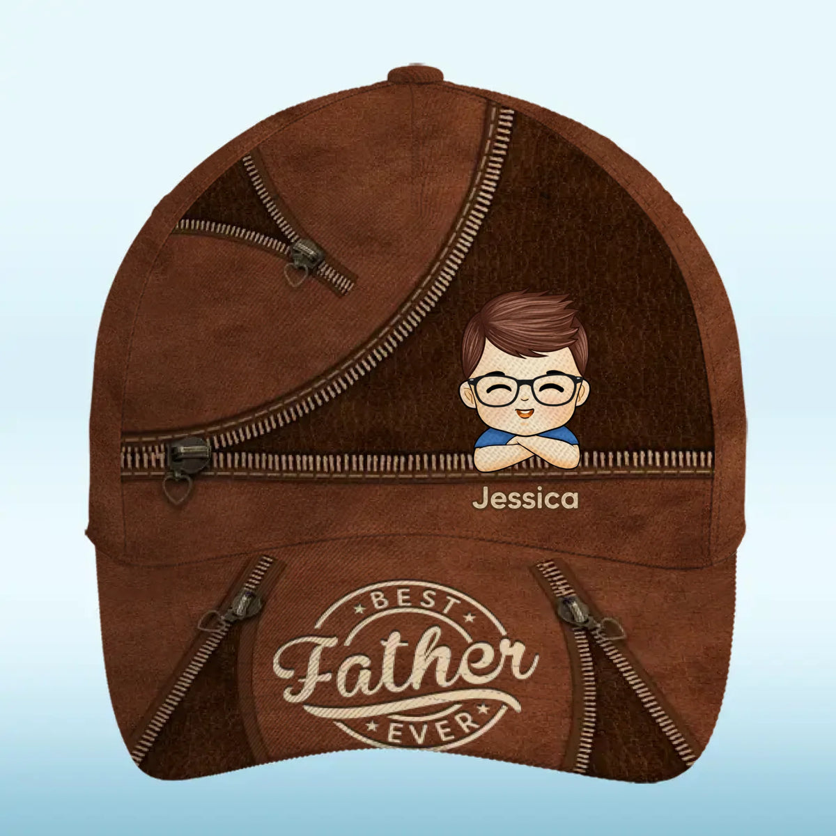 Dad's Crew, Forever - Casquette personnalisée pour la famille, casquette classique à imprimé intégral - Cadeau pour les membres de la famille