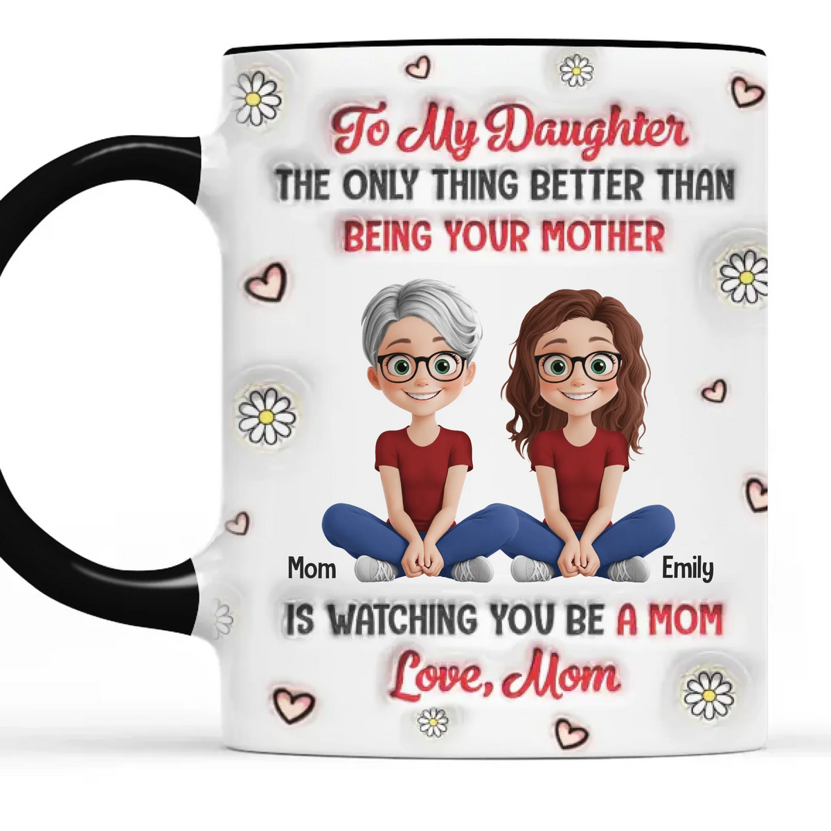 Te voir devenir maman est ma plus grande joie - Mug personnalisé 3D à effet gonflé - Cadeau pour maman et fille