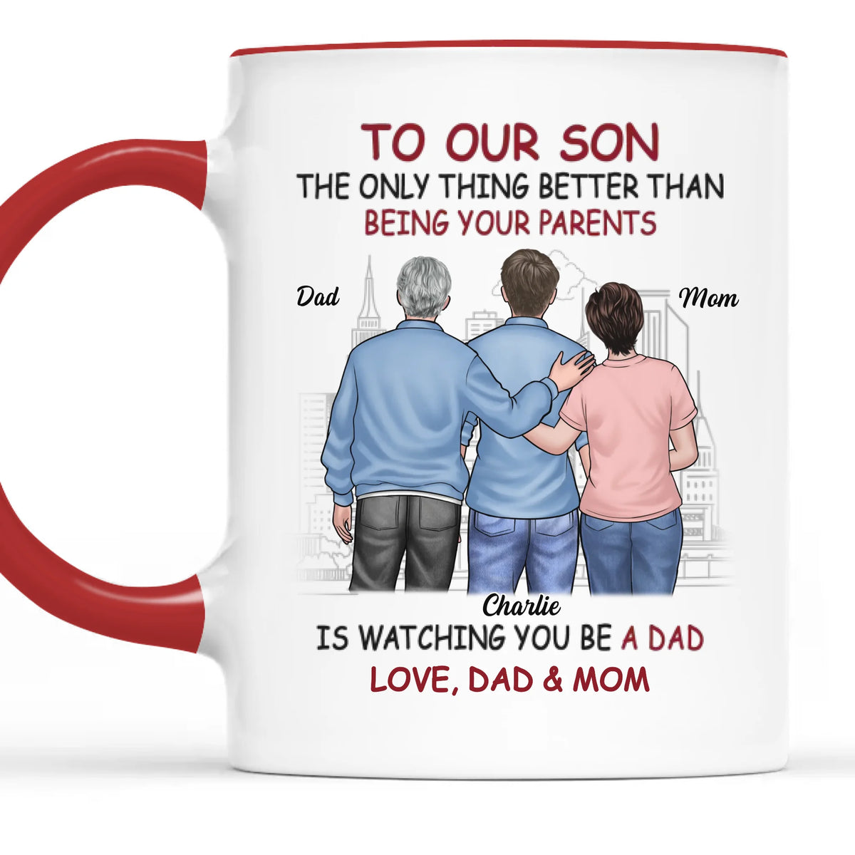 Fier de toi - Tasse personnalisée avec accents pour la famille - Cadeau pour fils