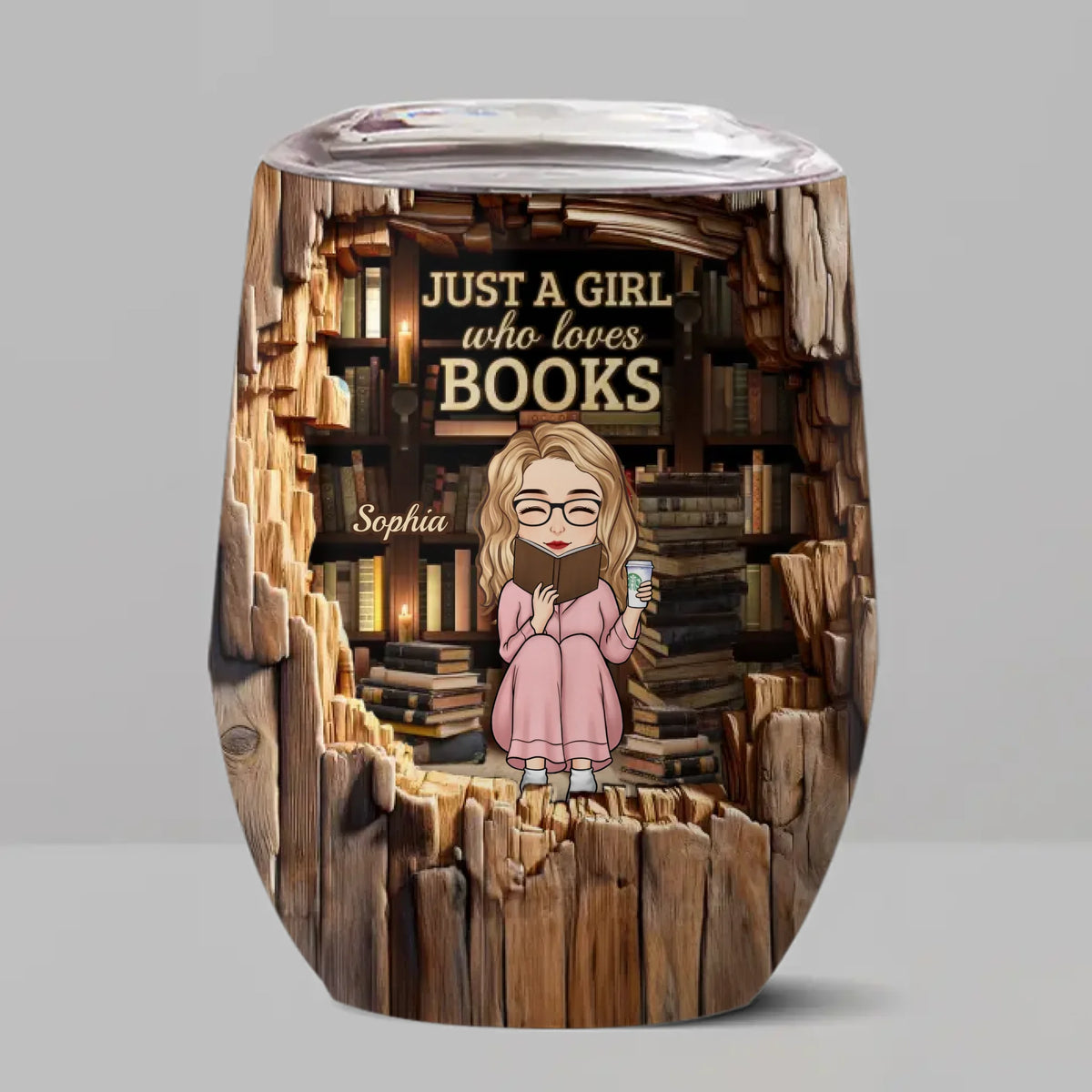 La vie est meilleure avec un livre à la main - Verre à vin personnalisé - Cadeau pour les amoureux des livres