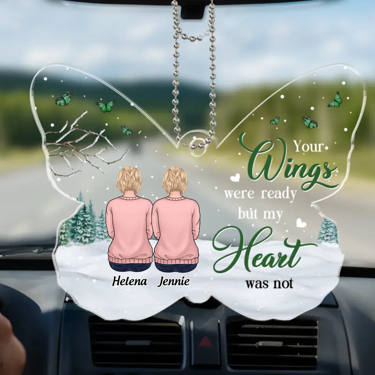 Je te reverrai un jour, dans les nuages - Ornement de voiture personnalisé commémoratif - Forme personnalisée en acrylique - Cadeau de condoléances pour les membres de la famille