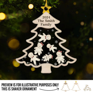 Pain d'épices sucré et moments familiaux encore plus doux - Ornement personnalisé à 3 étages pour la famille - Cadeau de Noël pour les membres de la famille