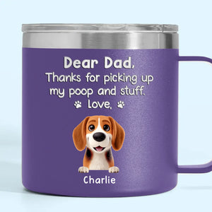 Nourrissez-moi, promenez-moi, aimez-moi ! Gobelet personnalisé en acier inoxydable de 14 oz avec poignée pour chien et chat ! Cadeau pour les propriétaires et les amoureux des animaux.