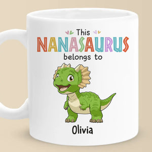 Ce Nanasaurus rugit d'amour - Mug personnalisé pour la famille - Fête des Mères, cadeau pour maman, grand-mère
