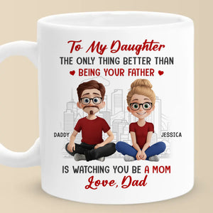 La petite fille de papa pour toujours - Tasse personnalisée familiale - Cadeau pour papa, fille